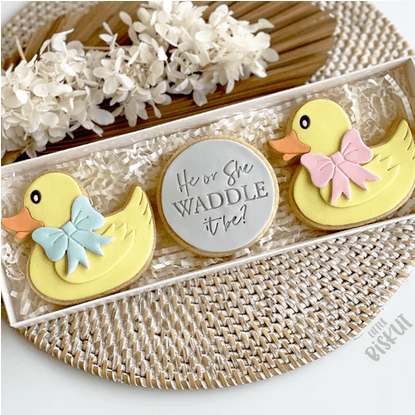 Little Biskut Cutter He or She? Waddle It Be? - Sweet Life Cake Supply