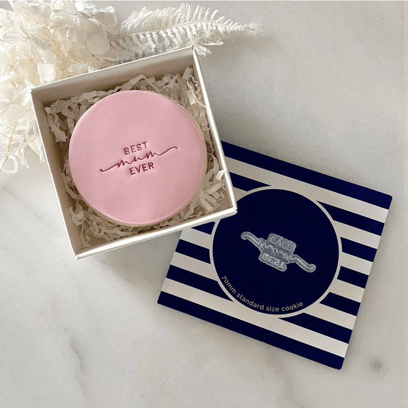 Little Biskut Best Mom Ever Tiny Text Stamp - Sweet Life Cake Supply