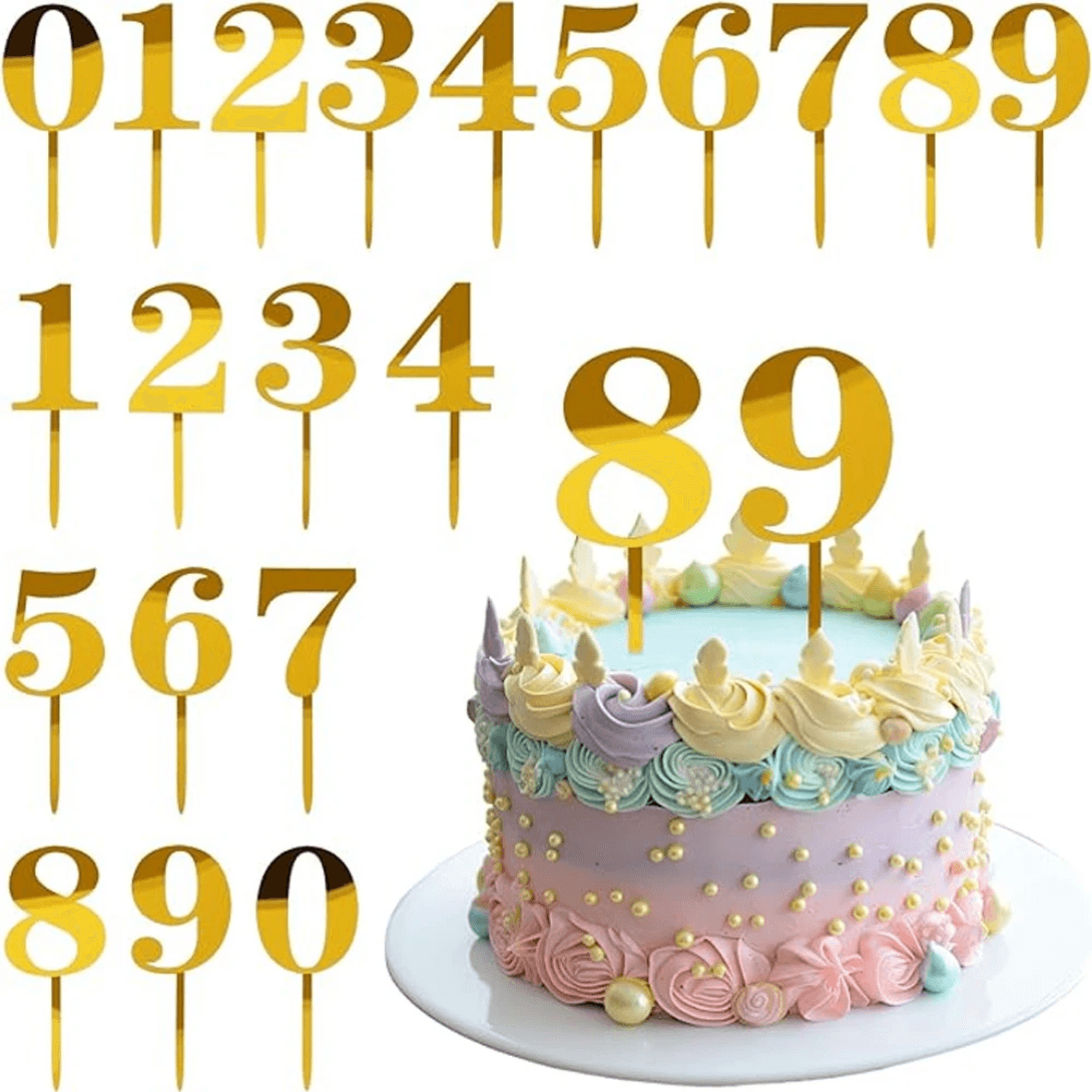 Acrylic Gold Number Cake Topper - Sweet Life Cake Supply