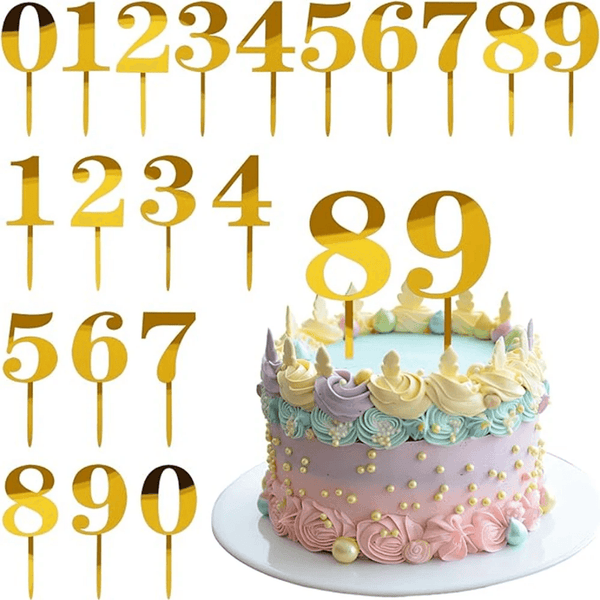 Acrylic Gold Number Cake Topper - Sweet Life Cake Supply