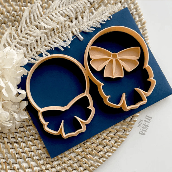 Little Biskut Cutter Set Cookie Pop with Bow Cutter & Embosser - Sweet Life Cake Supply