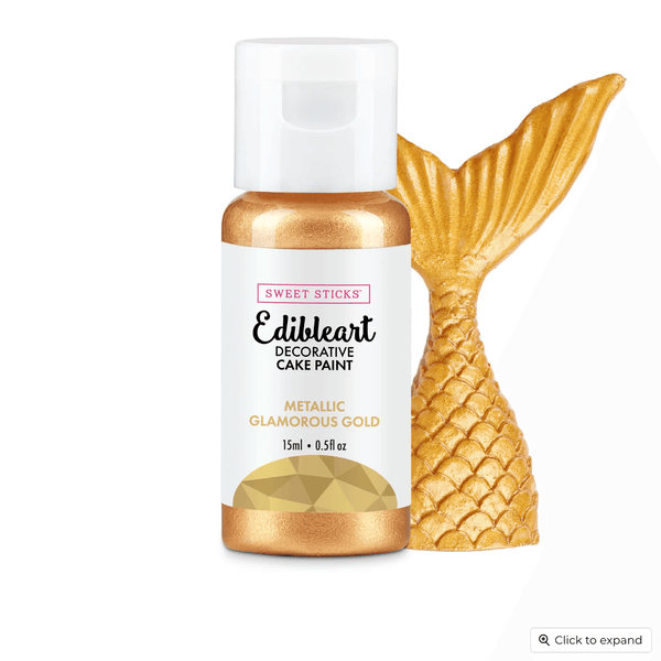 Sweet Sticks Metallic Glamorous Gold Cake Paint 15ml - Sweet Life Cake Supply