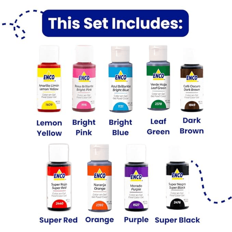 ENCO 9 Color Basic Set - Sweet Life Cake Supply