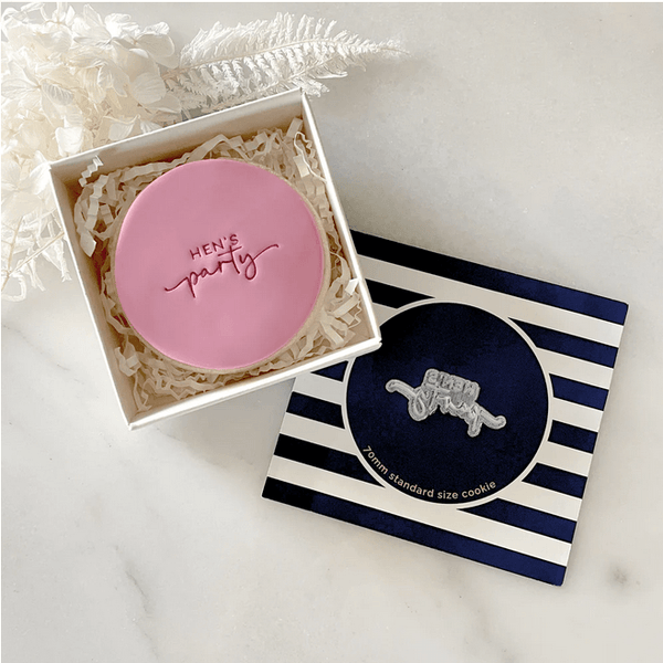 Little Biskut Hen's Party Tiny Text Stamp - Sweet Life Cake Supply