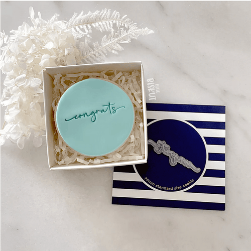 Little Biskut Congrats Tiny Text Stamp - Sweet Life Cake Supply