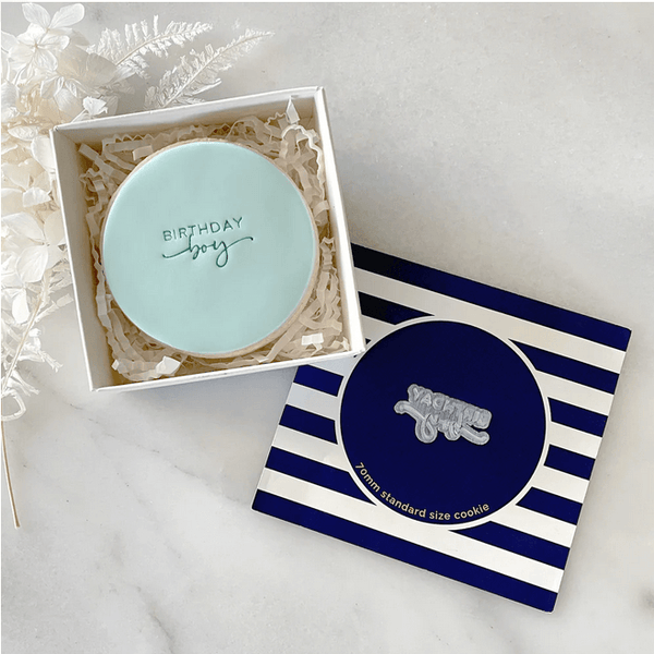 Little Biskut Birthday Boy Tiny Text Stamp - Sweet Life Cake Supply