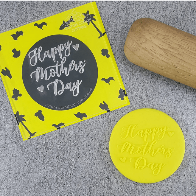 Debosser Happy Mother's Day (w/ Hearts) - Sweet Life Cake Supply