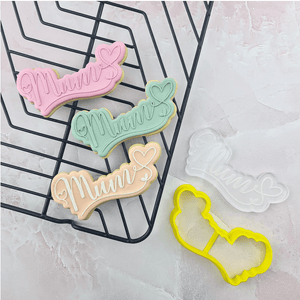 CCC Cutter & Debosser Set MUM Hearts Text - Sweet Life Cake Supply