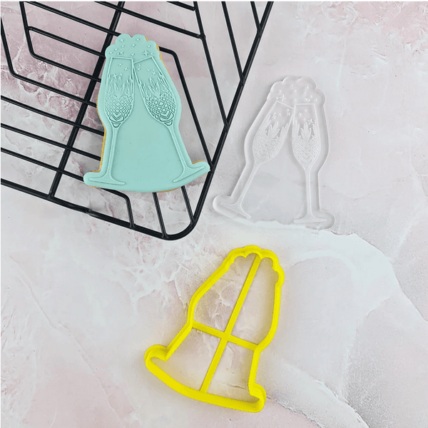 Champagne Glasses Cutter and Debosser Set - Sweet Life Cake Supply