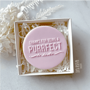 Little Biskut Thanks For Being A Purrfect Mom Debosser - Sweet Life Cake Supply