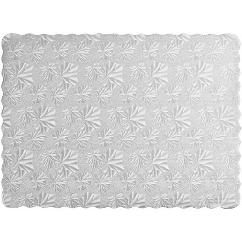 Half Sheet Silver Scalloped Plate