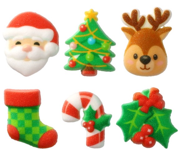 Dec Ons Holly Jolly Assorted Sugars 6pcs