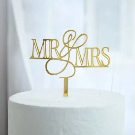 Acrylic Mr and Mrs Topper Gold