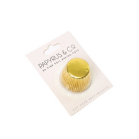 Mini Gold Foil Cupcake Liners 50 Pack