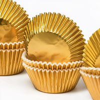 Mini Gold Foil Cupcake Liners 50 Pack