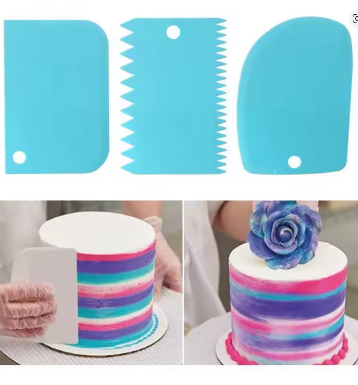 Sweet Scraper Buttercream Scraper Set 3 Pcs – Sweet Life Cake Supply