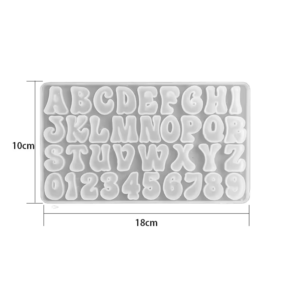 Silicone Mold Upper Case Retro Letters & Numbers