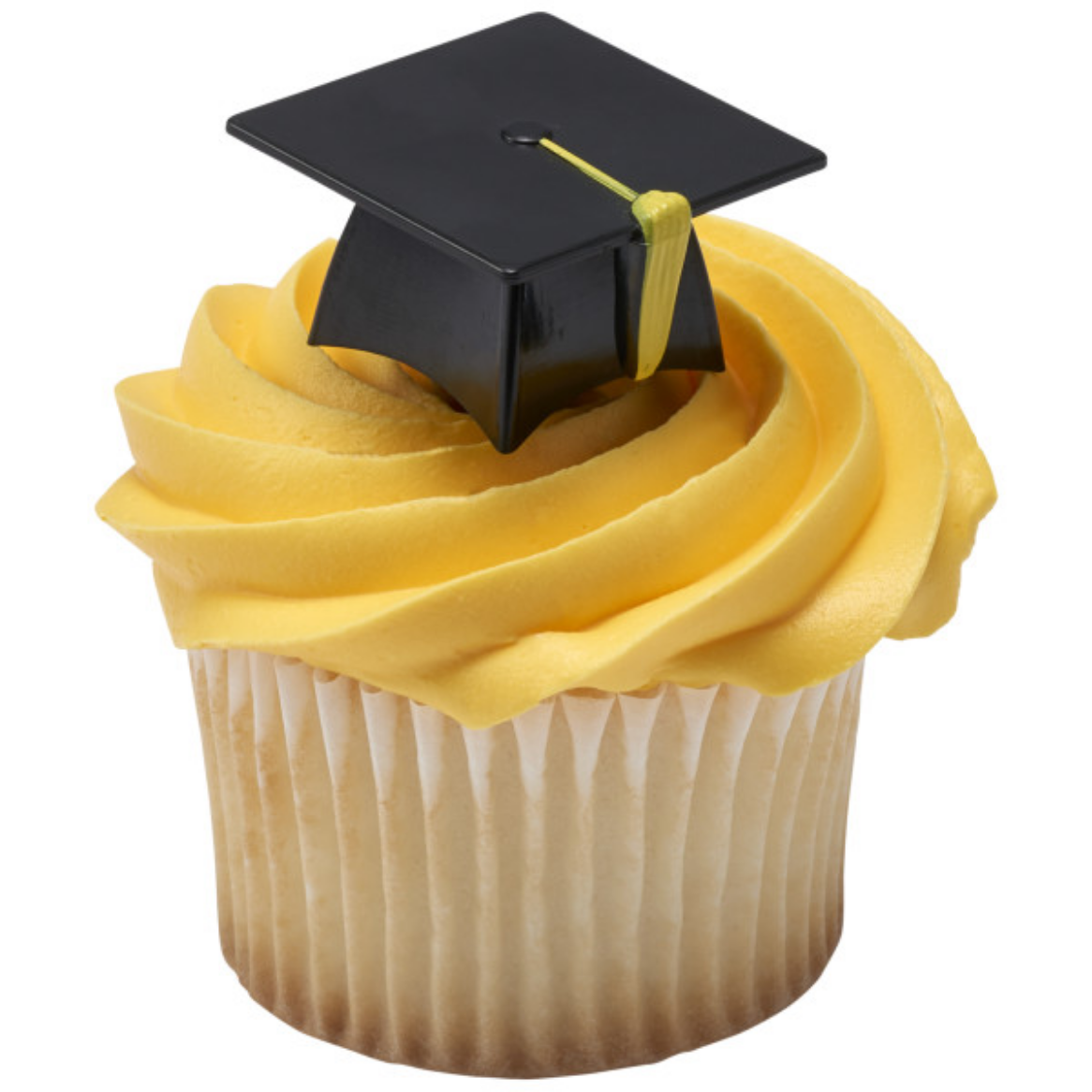 Black Grad Cap Cupcake Pics 6 Pcs