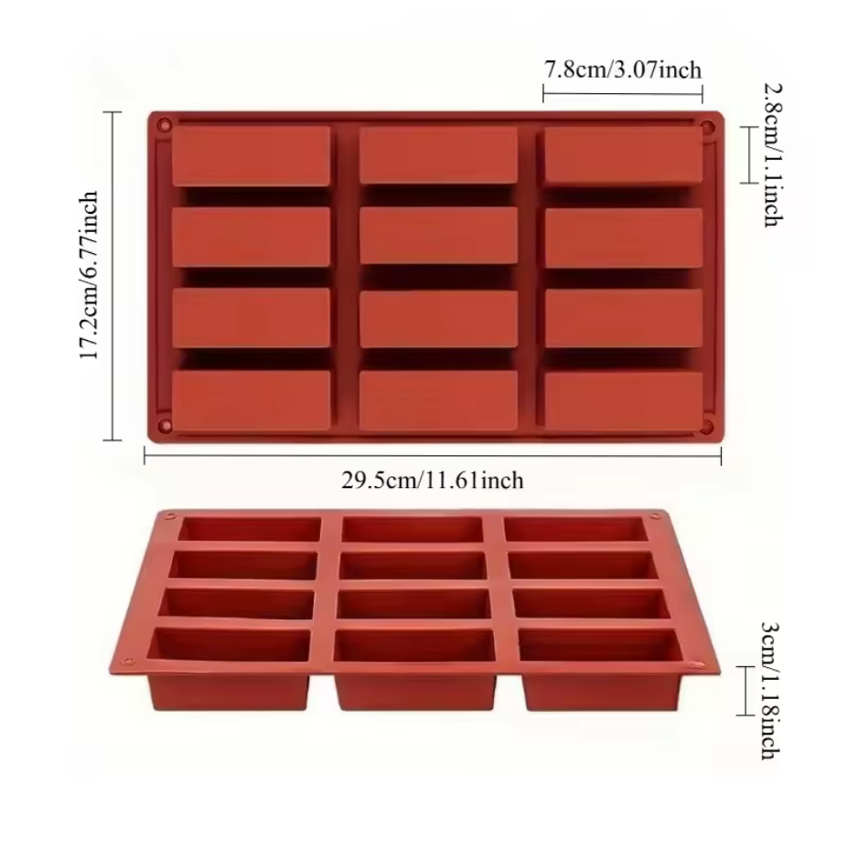 Silicone Mold Rectangle 12 Cavity