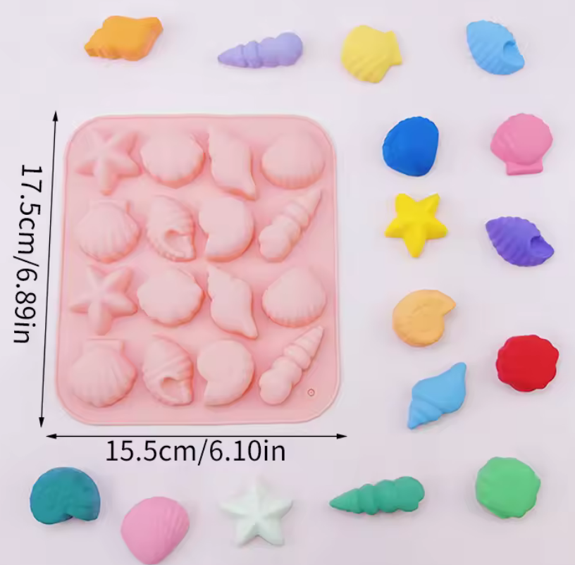 Silicone Mold Beach Shells 16 Cavity
