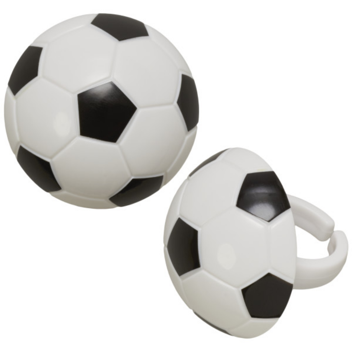 Soccer Ball Cupcake Rings 6 Pack
