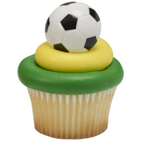 Soccer Ball Cupcake Rings 6 Pack
