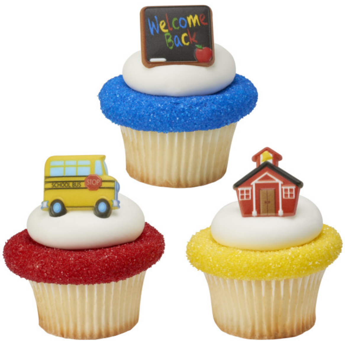 School Icons Cupcake Rings 6 Pcs