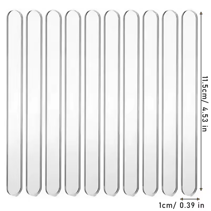 Clear Acrylic Popsicle Sticks 10pk
