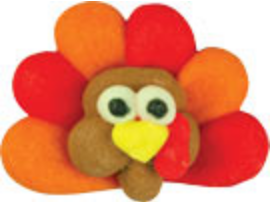 1” Royal Icing Mini Turkey Head 6 Pcs