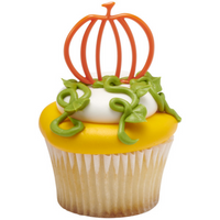 Pumpkin Cutout Cupcake Pics 6 Pcs