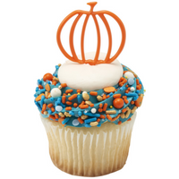 Pumpkin Cutout Cupcake Pics 6 Pcs