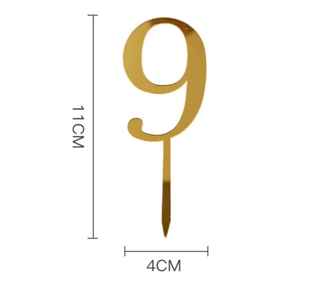 Acrylic Gold Number Cake Topper - Sweet Life Cake Supply