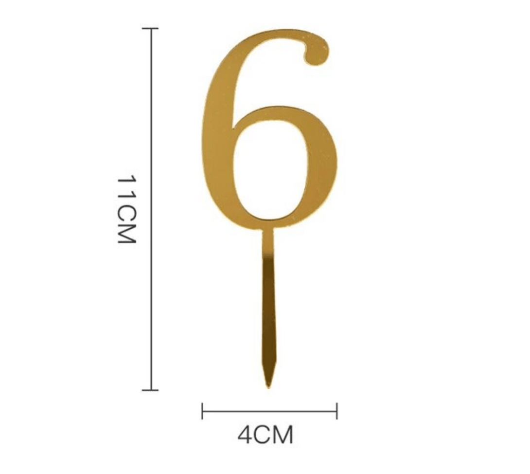 Acrylic Gold Number Cake Topper - Sweet Life Cake Supply