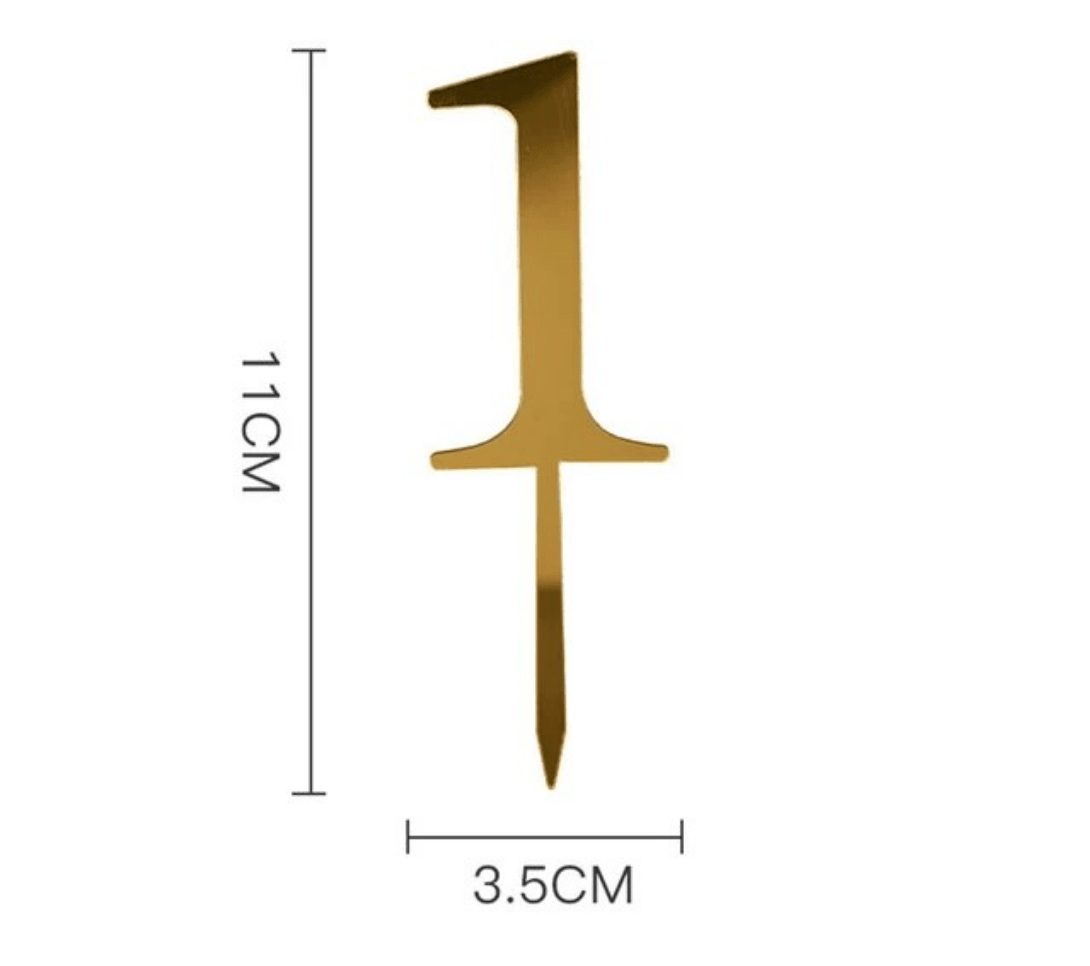 Acrylic Gold Number Cake Topper - Sweet Life Cake Supply