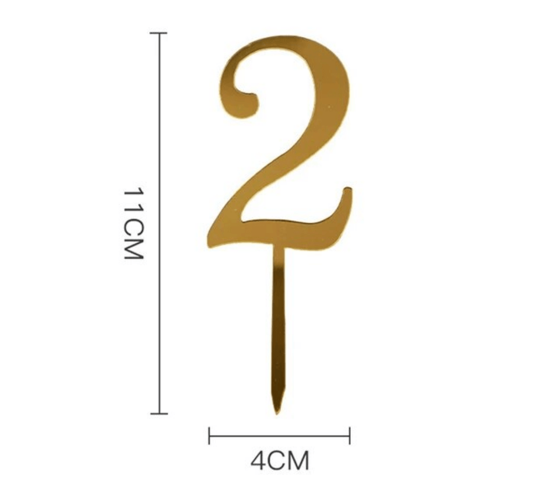 Acrylic Gold Number Cake Topper - Sweet Life Cake Supply
