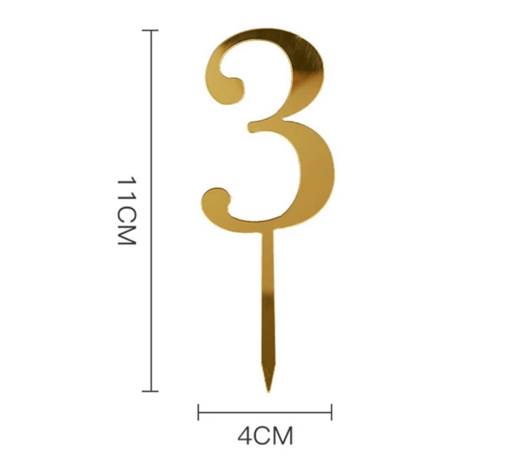 Acrylic Gold Number Cake Topper - Sweet Life Cake Supply