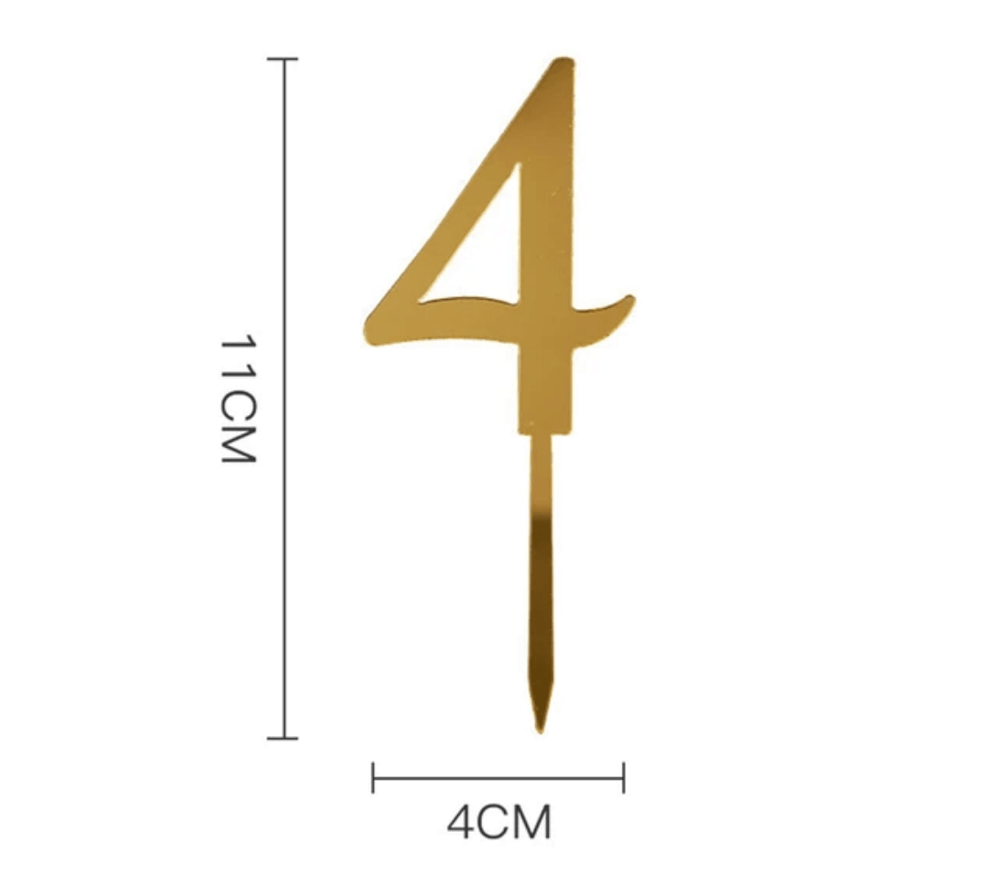Acrylic Gold Number Cake Topper - Sweet Life Cake Supply