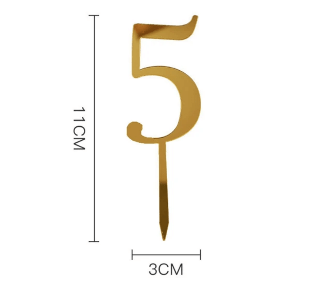 Acrylic Gold Number Cake Topper - Sweet Life Cake Supply