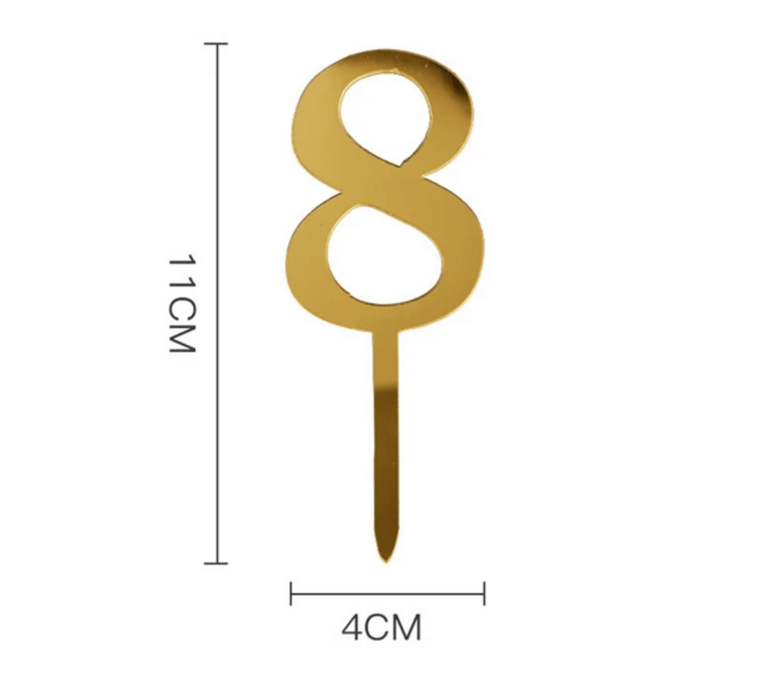 Acrylic Gold Number Cake Topper - Sweet Life Cake Supply