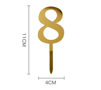 Acrylic Gold Number Cake Topper - Sweet Life Cake Supply