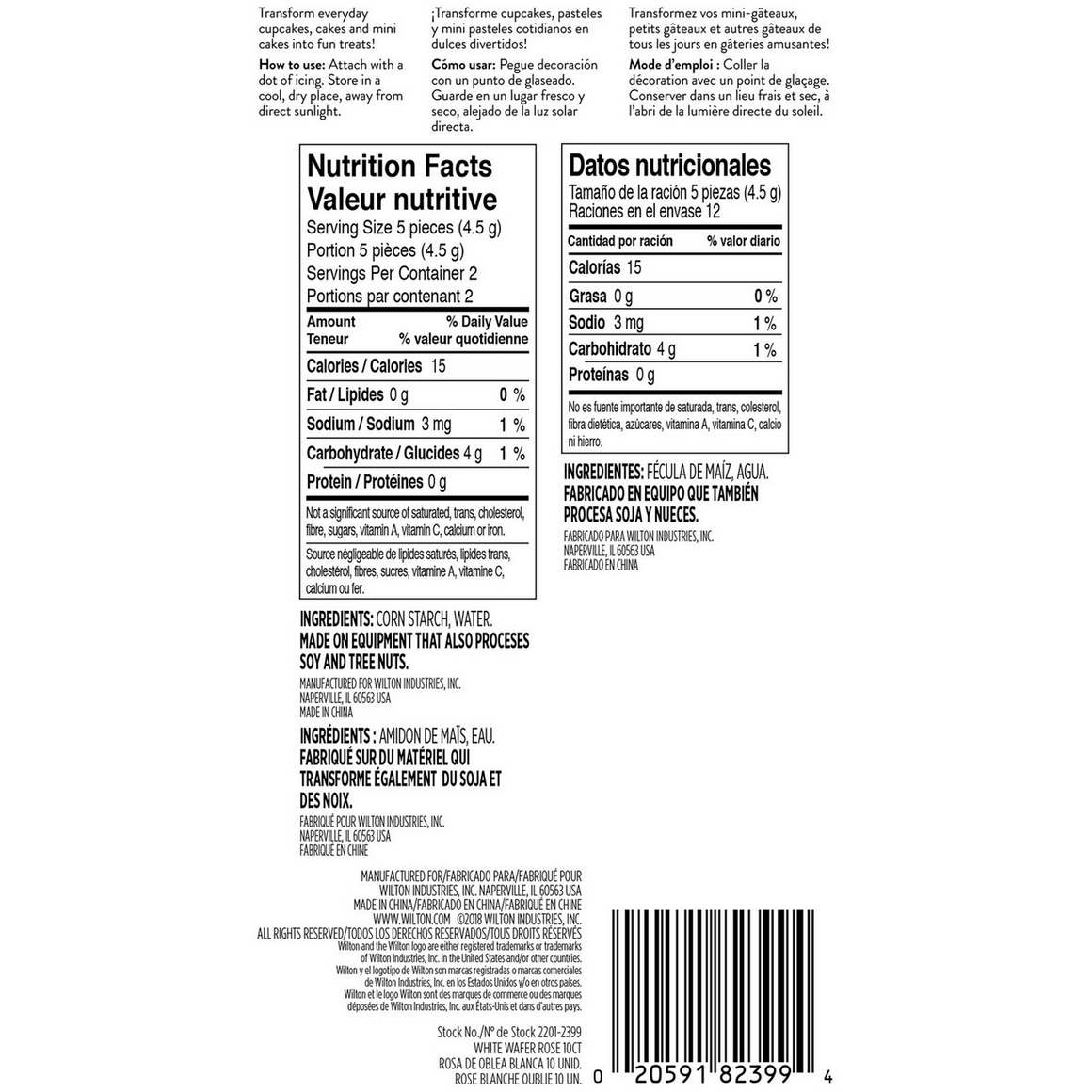 Wilton White Rose Wafer Icing Decorations, 0.35 oz. (10 Pieces)*