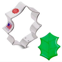 Cookie Cutter Holly Leaf 3”