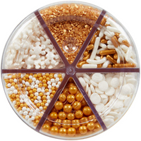 Wilton 6-Cell Gold and White Holiday Sprinkles, 6.98 oz.
