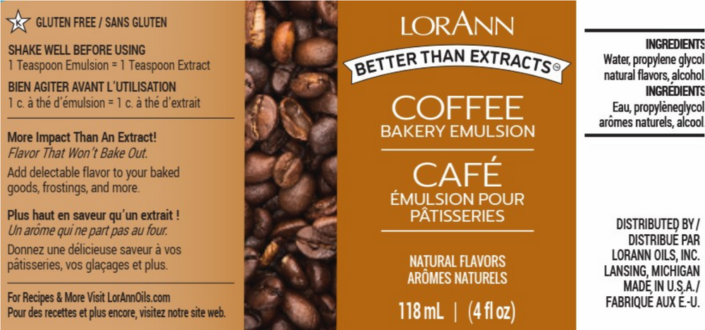 Coffee Flavor Natural Emulsion Oil  Sweet Life Cake Supply