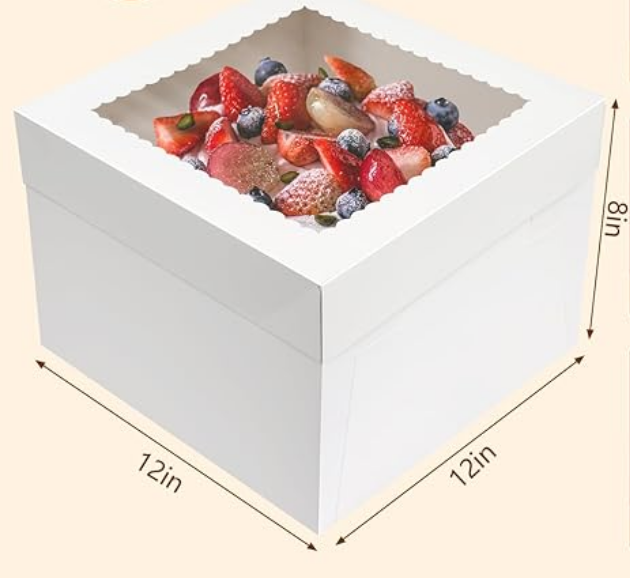 12" x 12" x 8" Tall Cake Box with Window