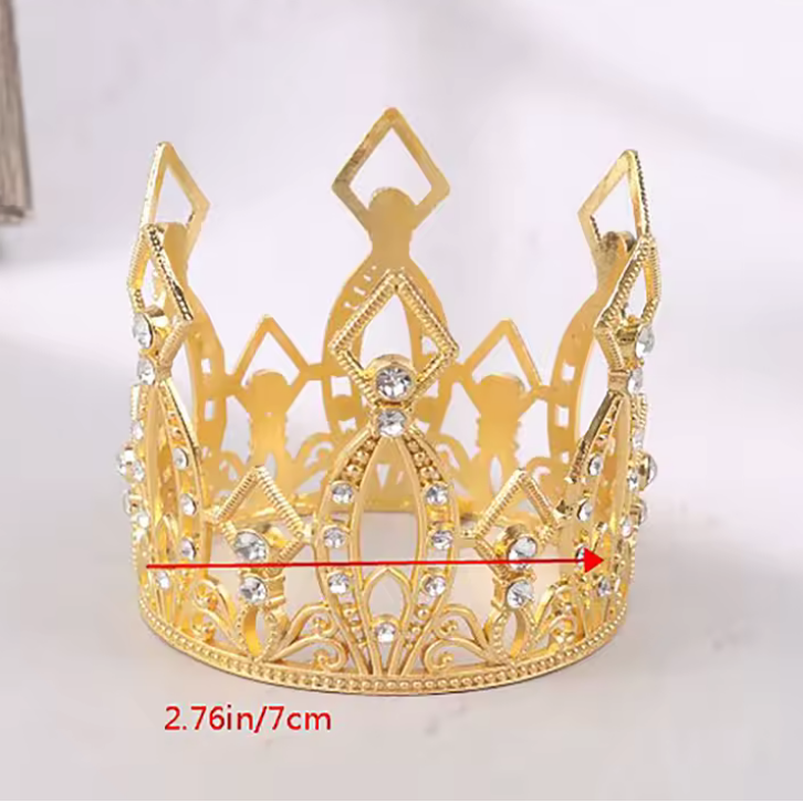 Small Gold Crown Cake Topper 2.76"
