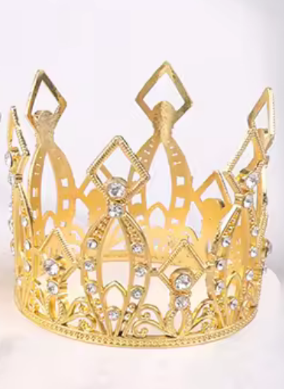 Small Gold Crown Cake Topper 2.76"