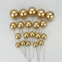 Gold Ball Cake Topper 5 Pcs