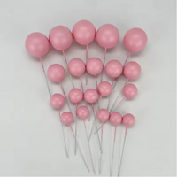 Pink Ball Cake Topper 5 Pcs