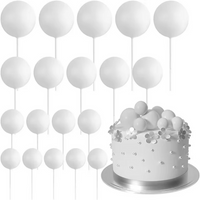White Ball Cake Topper 5 Pcs